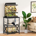 Snughome Reptile Tank Stand, 24" x 18" Terrarium Stand with 3-Tier Open Storage Shelves, Reptile Enclosure Stand, Heavy 