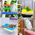 7PCS Bird Perch Stand Platform Natural Wood Parakeet Toys Cage Accessories