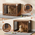 Jocoevol Dog Crate Furniture - 42'' Wooden Dog Kennel for Large Dogs up to 80 lb, Large Dog Crate with Hidden Sliding Do