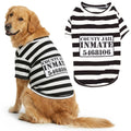 Parisian Pet Prisoner Dog Costume - 100% Cotton Striped Dog Clothes for Large Dogs - Lightweight Puppy Outfits - Funny French Bulldog Clothes - Sleeved Shirt for Dogs - Stretchy Pet Costume