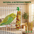 TINYFIELD Bird Treats Sticks, 7.4OZ Millet Spray for Parakeet Budgie Cockatiel Finch Canary Lovebird Conure, Natural Plant Based, 3 Count