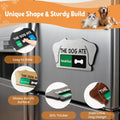Dog Feeding Reminder Sign, Magnetic Pet Fed Schedule Chart with Slider, Breakfast & Dinner Tracker for Fridge, Prevent Overfeeding, Unique Dog Ear Shape Acrylic Sign, 5.5" x 3", Walnut