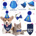 Weewooday Dog Birthday Party Supplies Birthday Boy Girl Cake Bandana Triangle Scarf Party Hat Dog Bow Tie Collar with Numbers for Large Medium Small Dog Puppy 1st Birthday(Elegant Style,Medium)