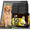 DOGGO DOUG Dog Pee Pads for Dogs XXL 30"x36" Charcoal Puppy Pads 50 Counts Extra Large Disposable Activated Carbon Super Absorbent Full Edge-Wrapping Odor-Control Training Pads with Adhesive Tabs