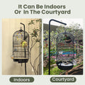 28-inch Round Hanging Indoor or Garden Bird Cage with Ladder,Swing,Feeder