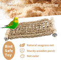 OOXYG Bird Ladder Perch for Cage, Conure Seagrass Ladder Bridge Exercise Stands, Natural Hand-Woven Net Amazon Parrot Climbing Chewing Hammock, Cage Accessories for Lovebird Conure Budgie Parakeet