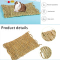 PINVNBY Hay Mats for Rabbits,12 Pack Natural Rabbit Grass Mat,Small Animal Woven Bed Resting Sleeping,Chewing,Nesting an