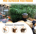 hygger Large Programmable Auto Pond Feeder with LCD Display Controller Automatic Fish Food Feeding Dispenser Outdoor Koi