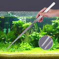 2Pcs set of aquarium water grass tweezers, measuring 18 inches length, with straight and curved ultra long stainless ste