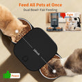 HoneyGuaridan Automatic Cat Feeder for 2 Cats,3.5L Dual Cat Food Dispenser, 2.4G/5G WiFi APP Control for Multiple Cats,2 Stainless Steel Bowls & 2 Slow Feeder Anti-Choking Bowls, Dual Power