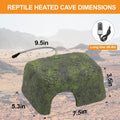 MECESOR Reptile Hide Cave with Heated Basking Platform, Resin Habitat Decor