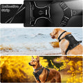 WINSEE Dog/Pet Harnesses No Pull with Dog Collar, Adjustable Reflective Oxford Outdoor Vest, Front/Back Leash Clips for 