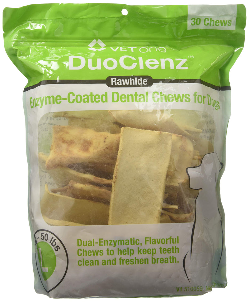 vetone DuoClenz Enzyme Coated Dog Dental Chews for Large Dogs - Veterinarian Formulated - 30 Count