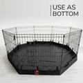 PJYuCien Octagonal Dog Playpen with Bottom Pad - Metal Foldable Exercise Pen, 8 Panels 24" H x 24" W Indoor Outdoor Pet Fence Puppy Crate Kennel, Black