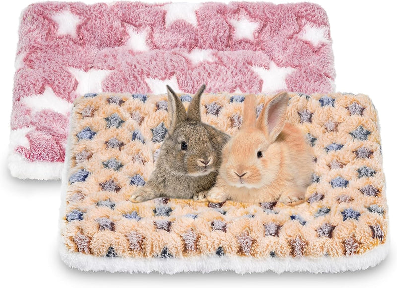 YedsIntu 2 Pcs Guinea Pig Bed, Washable Rabbit Bunny Bed Mat Warm Small Animal Bed Pad Guinea Pig Pillow Pet Bed Mat for