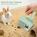 Cage Cleaner for Guinea Pigs Mint Green Mini Dustpan and Brush Set for Chinchilla/Hamster/Bunny Small Animals Waste Clea