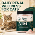 Happy Wags Aim for Cats, Daily Renal Wellness Powder with Amino Acids, Taurine and Bonito Flavor, Promote Metabolism, Su