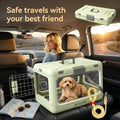 Foldable Hard Cat Carrier, Transparent Pet Crate for Cats & Small Dogs, Collapsible Travel Kennel with Ventilation & Uri