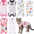 6 Pack Recovery Suit for Cats, Breathable Female and Male Onesie Cat Recovery Suit E Collar Alternative Pajama for After