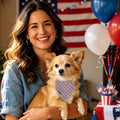 UP URARA PUP 4th of July Dog Bandana, Patriotic Puppy Bandana for Small Medium Dog, Cotton American Flag Pet Triangle Bid Scarf Kerchief for Girl Boy Dogs or Cats