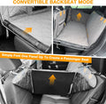 COMPAWNY Dog Car Seat Cover for Back Seat, Hard Bottom Back Seat Extender for Dogs, Waterproof Car Hammock, Backseat Bed and Car Seat Protector, Nonslip Fit for Cars, SUVs, Trucks, 52 x 25 in, Gray