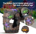 CousDUoBe Fish Broken Barrel Decor Fish Tank Decorations Betta Fish Tank Accessories,Starfish Barrel x 1pc, Aquarium Pla