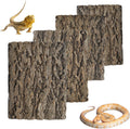 4PCS Reptile Cork Bark Mat,15.74 x 11.81 Inch Natural Cork Wood Terrarium Background Bearded Dragon Tank Bark Backdrop W