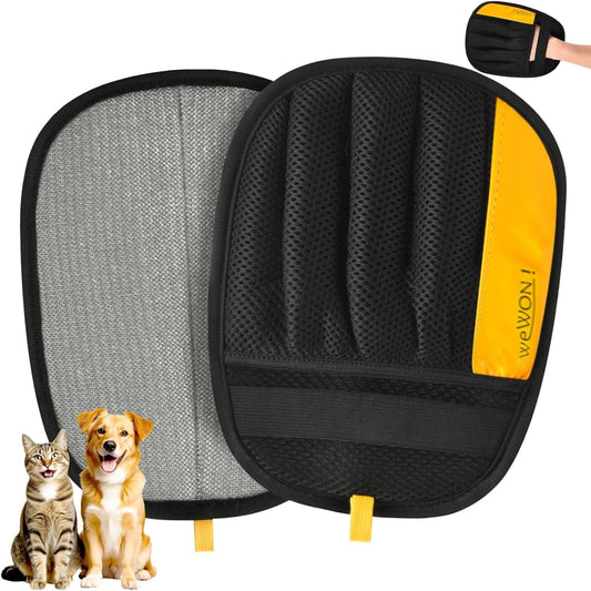 Upgraded Electrostatic Pet Hair Removal Glove for Dogs & Cats 5-Finger Magic Brush Design Reusable Hair Remover for Couc
