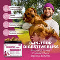 NATURE TARGET Probiotics for Dogs & Digestive Enzymes for Digestive Health - Plus Fish Oil & Vitamins Supplement for Allergies & Immune & Itchy Skin, 120 Chicken Flavor Probiotic Soft Chews