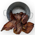 JACK'S PREMIUM Natural Pig Ears for Dogs - Large Ears - Made in USA, Wood Smoked, Preservative Free Dog Chew - 6 Whole Pig Ears