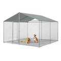 10x10FT Dog Kennel Outdoor Outside, Heavy Duty Metal Dog Enclosure with Waterproof Oxford Roof & Security Lock,Panels for Large Dogs & Small Animals, Backyard Pet Playpen
