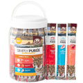 Wild Eats Simply Puree Variety Tub for Cats | 48 Individual Servings of All-Natural, High-Protein Puree Treats | Includes Multiple Flavors | Grain-Free, No Artificial Additives, Smooth Texture