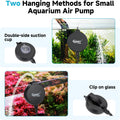 hygger 1.5 Watt Mini Aquarium Air Pump, Quiet Aerator with Air Stone Tubing Suction Cup Clip, Small Fish Tank Bubbler Ox