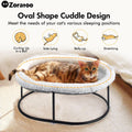 Zoratoo Elevated Cat Hammock Bed for Indoor Cats, Fluffy Warm Cuddle Cats Bed with Detachable Pad Bed Cover, Portable Pet Bed Raised Cuddler for Sleeping Kittens, Small Dog, Oval Cat Hammock Grey