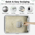 TENTIZON Stainless Steel Cat Litter Box for Kittens and Medium Cats, Open Top Metal Kitty Small Litter Box with High Sid