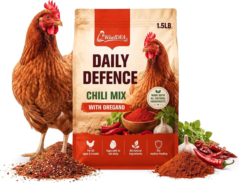 1.5 LB Natural Chicken Flock Armor Powder for Chickens, Chili Mix Herbal Blend
