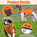 Reflective Dog Hunting Vest, High-Visibility Blaze Orange Dog Jacket, XL