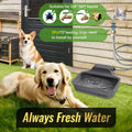 FICUSWIN 135OZ Automatic Water Dispenser for Large Dogs Patented Outdoor Dog Water Bowl Dispenser Automatic Dog Feeder Fit 3/4'' GHT Faucet Dog Waterer Include Water Hose Extra-Large Drinking Area