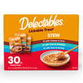 Delectables Lickable Treat Stew Wet Cat Treat Variety Pack, Food Topper, Hydrating, Grain-Free, No Fillers, No By-Products, No Added Preservatives, 1.4oz Pouch, 30ct