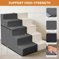 Dog Stairs for Large Dog, 22.5" H, 5-Step Pet Steps for High Bed Couch Sofa and Chair, Non-Slip Pet Ramp for Injured & S