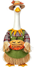 Fall Goose Outfits Scarecrow Porch Goose Clothes for Outdoor Lawn Decor