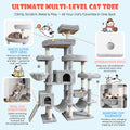 SHA CERLIN 83 in Cat Tree Tower for Indoor Adult Felines 20lbs+/Multi-Level Heavy Duty Cat Tower for Big Maine Coon/Gian