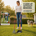 Pooper Scooper for Dogs Heavy Duty Metal 38.2in Long Handle Tray & Rake