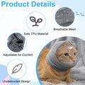 CIATBYYJ Adjustable Cat Muzzle for Grooming, Breathable Cat Pet Head Cover, Transparent Anti-Bite Cats Mask Helmet for Nail Trimming Bathing Vet Visits(M)