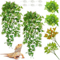 BNOSDM Reptile Plants 6 PCS Habitat Decorations Hanging Fake Leaves（Green）