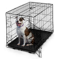 CAPHAUS Foldable Dog Crate Wire Metal Dog Kennel w/Leak-Proof Pan & Protecting Feet & Divider Panel, Single or Double Door, Small, Medium & Large Dog Crate Indoor Cage, 30” w/Single Door