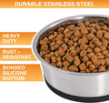 Neater Pet Brands Stainless Steel Dog Bowls with Non-Slip Rubber Bottom – 2 Cup (16 oz), Black - Set of 2 Heavy Duty Met