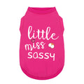 Paiaite Dog Clothes Fashionable Sleeveless Pet Vest: 'Little Miss Sassy' Printed Cotton Dog Shirt, Ideal for Small, Medium, and Large Breeds, Ensuring Comfort and Breathability Rose Red M