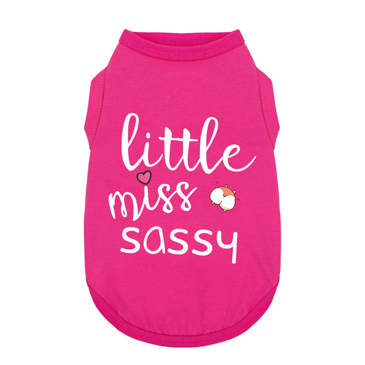 Paiaite Dog Clothes Fashionable Sleeveless Pet Vest: 'Little Miss Sassy' Printed Cotton Dog Shirt, Ideal for Small, Medium, and Large Breeds, Ensuring Comfort and Breathability Rose Red M