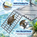 Turtle Basking Platform with Ramp & Food Tray, Adjustable Height